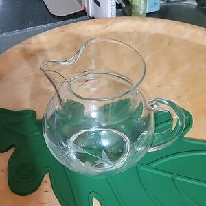 Clear Glass Pitcher with Etched Design
